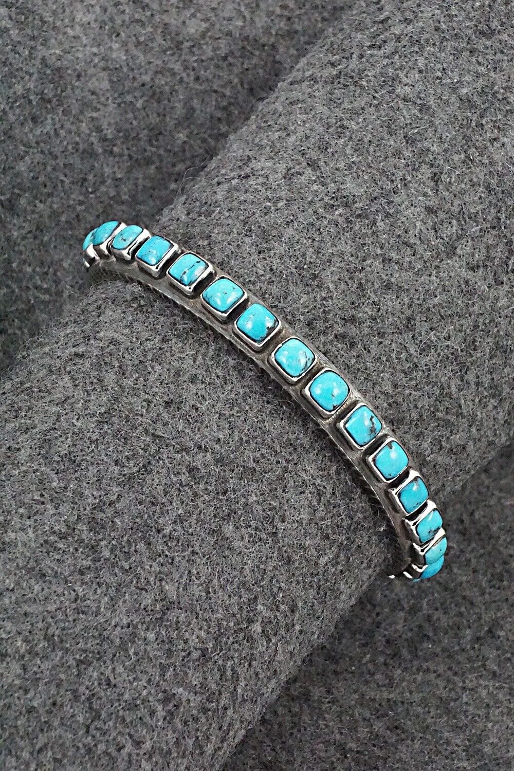 Turquoise & Sterling Silver Bracelet - Ernest Rangel - Image 8