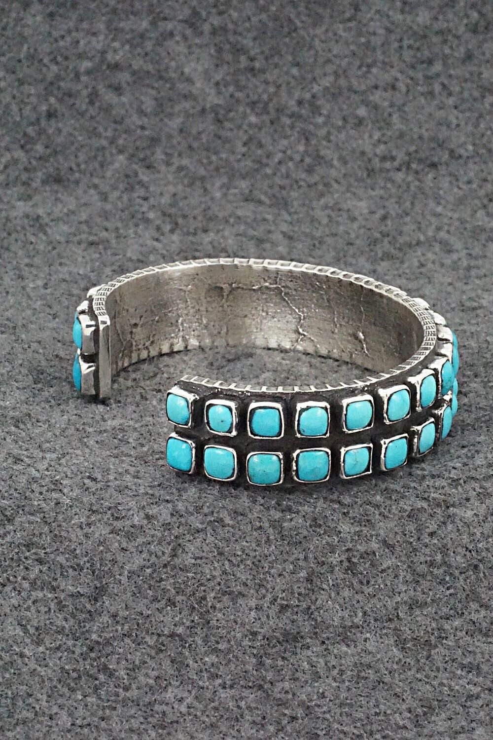 Turquoise & Sterling Silver Bracelet - Ernest Rangel - Image 4
