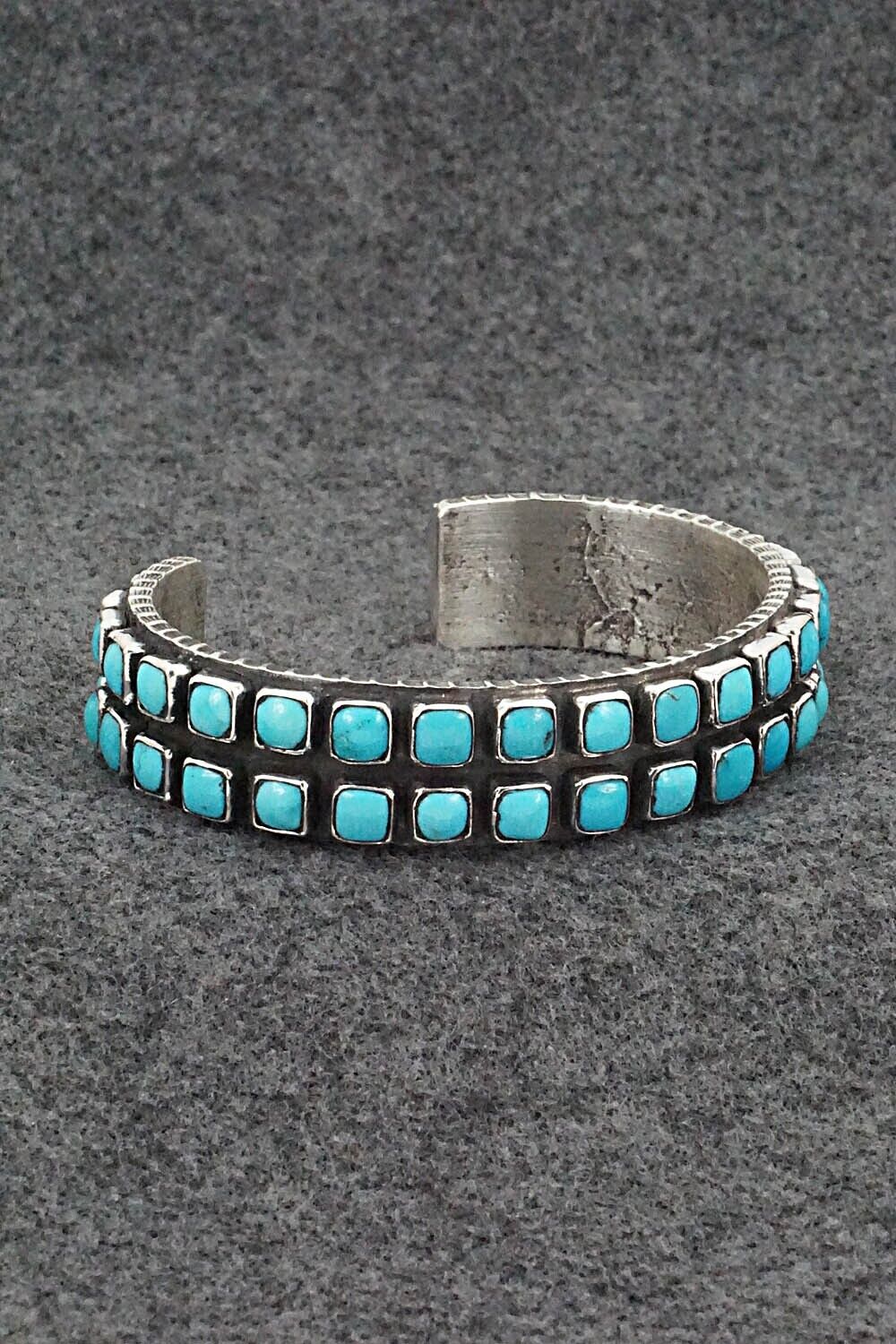 Turquoise & Sterling Silver Bracelet - Ernest Rangel - Image 5