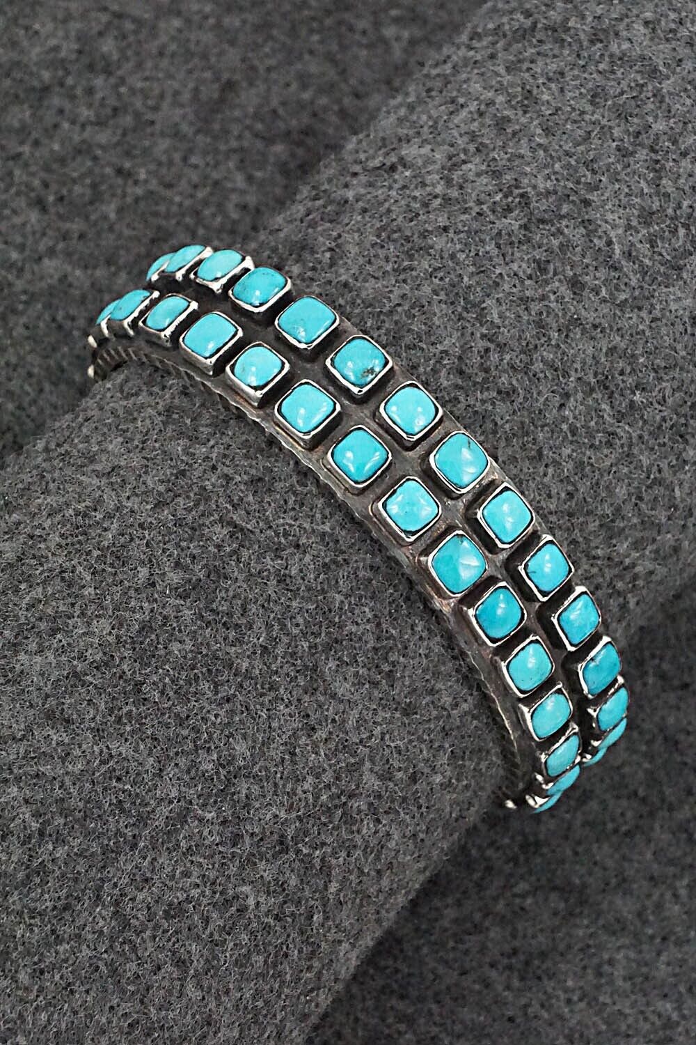 Turquoise & Sterling Silver Bracelet - Ernest Rangel - Image 8