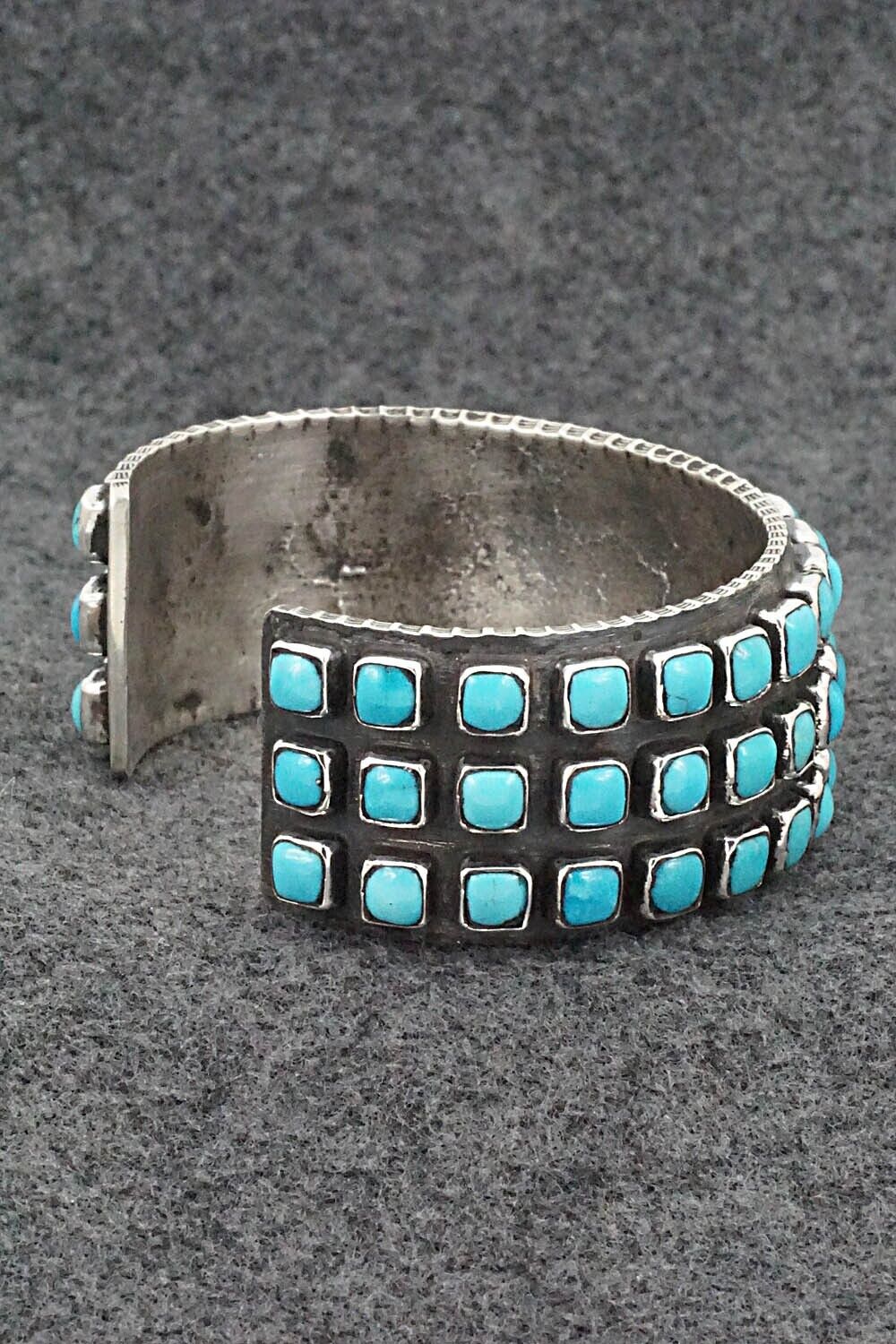 Turquoise & Sterling Silver Bracelet - Ernest Rangel - Image 4