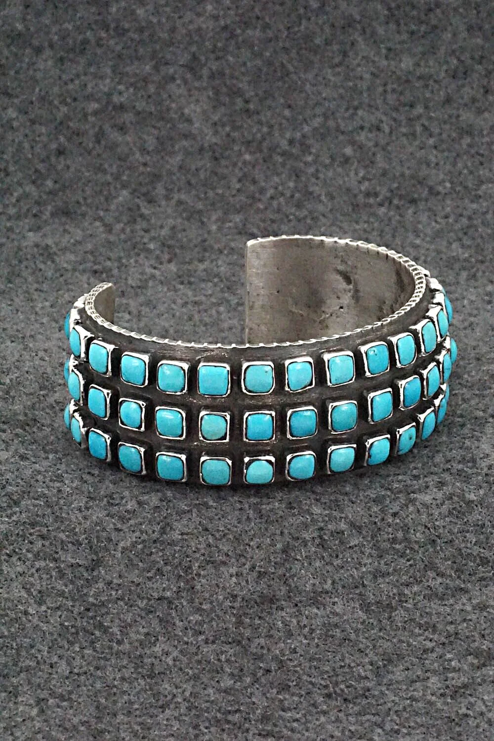 Turquoise & Sterling Silver Bracelet - Ernest Rangel - Image 5
