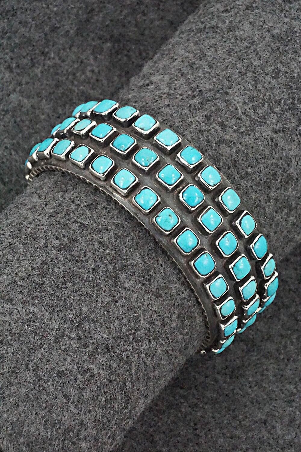 Turquoise & Sterling Silver Bracelet - Ernest Rangel - Image 8