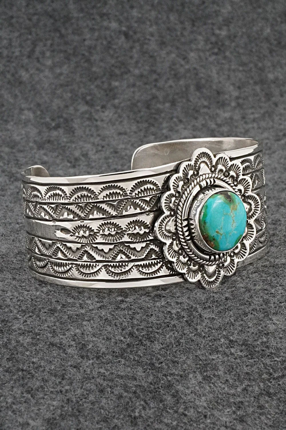 Turquoise & Sterling Silver Bracelet - Eula Wylie - Image 6