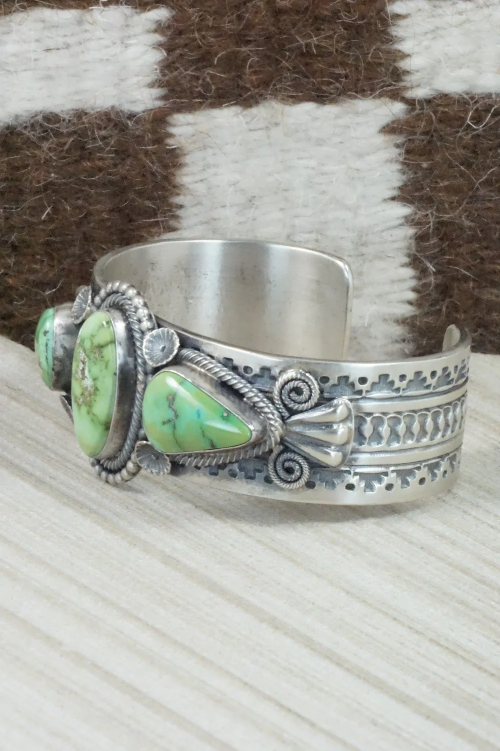 Turquoise & Sterling Silver Bracelet - Hemerson Brown - Image 3