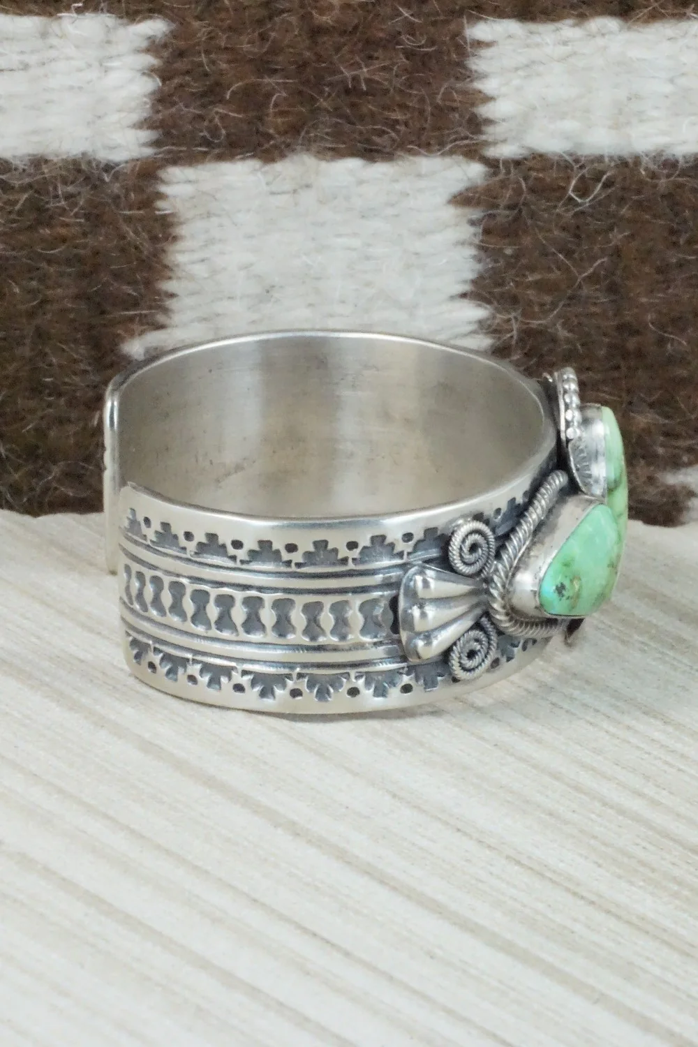 Turquoise & Sterling Silver Bracelet - Hemerson Brown - Image 7