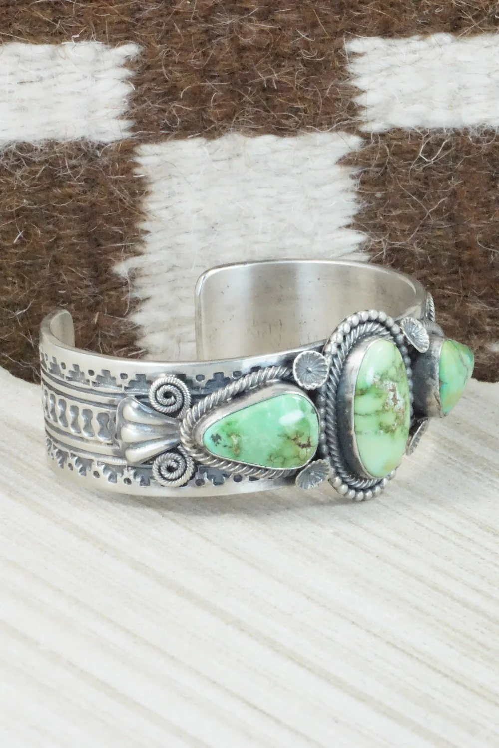 Turquoise & Sterling Silver Bracelet - Hemerson Brown - Image 8