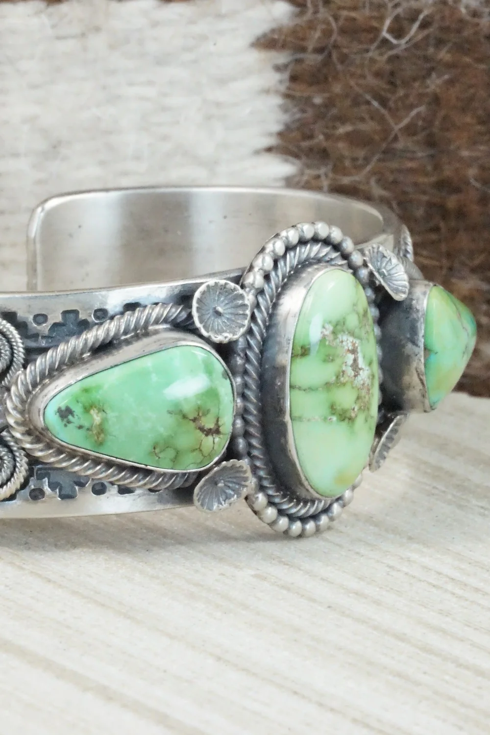Turquoise & Sterling Silver Bracelet - Hemerson Brown - Image 9
