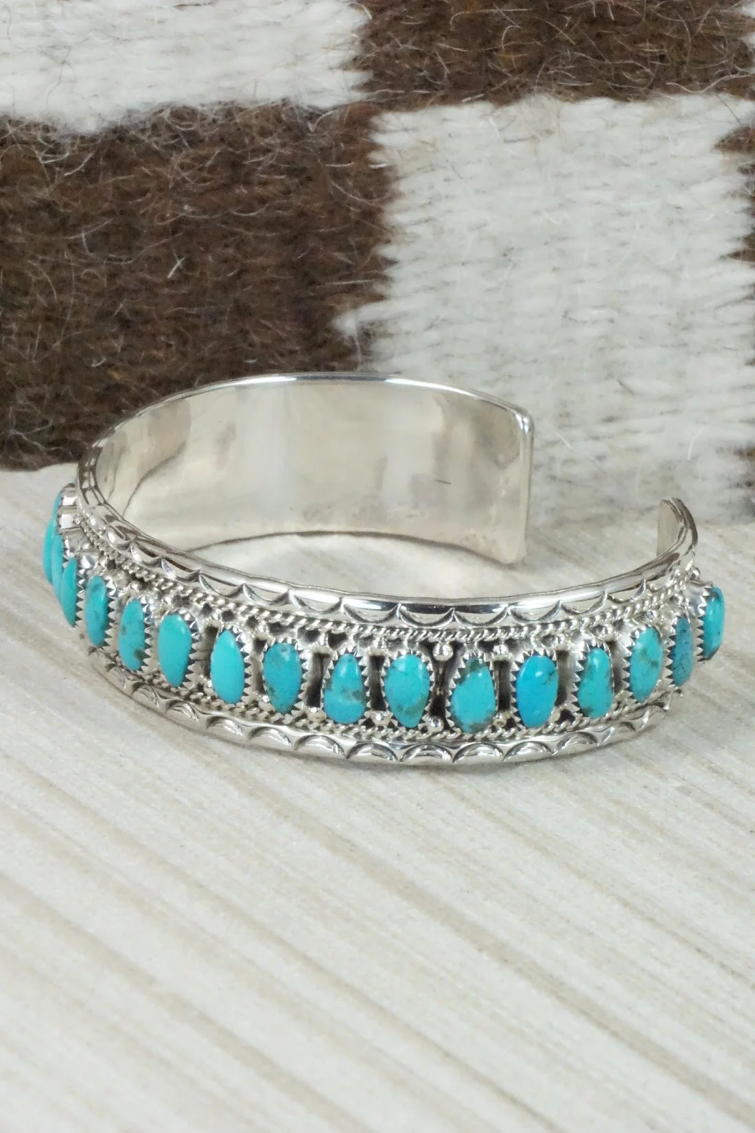 Turquoise & Sterling Silver Bracelet - Jaz Wilson - Image 3