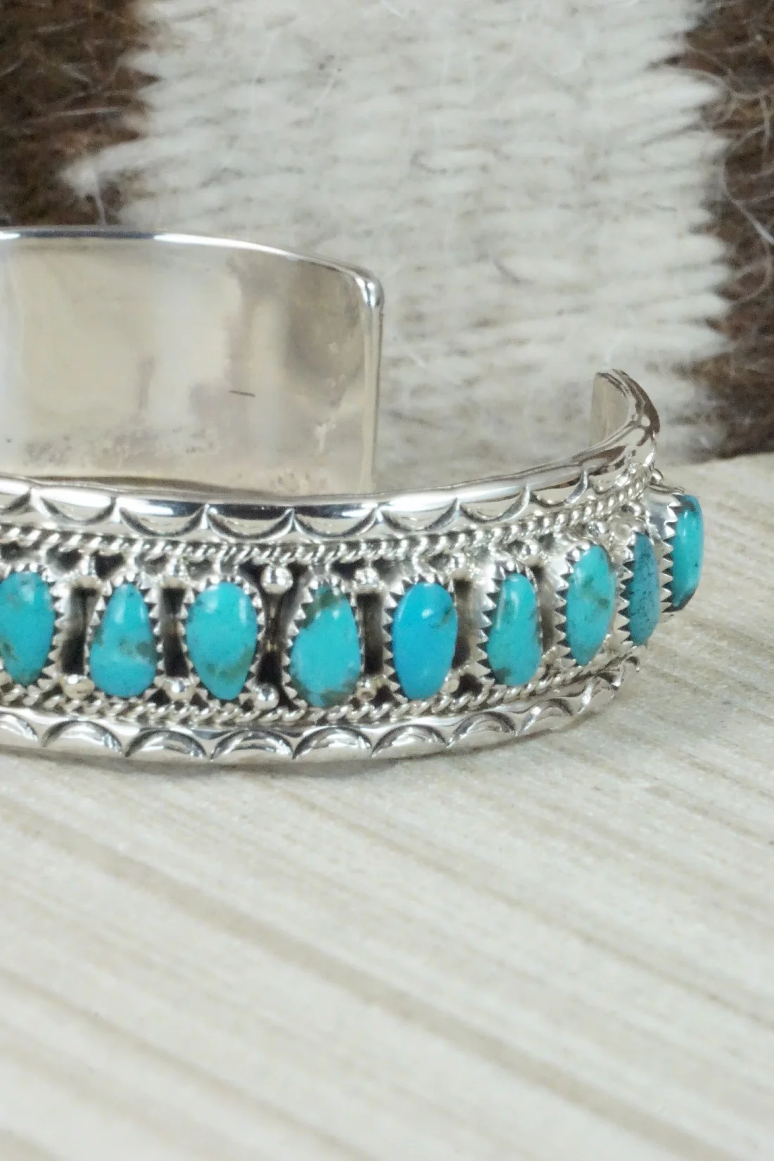 Turquoise & Sterling Silver Bracelet - Jaz Wilson - Image 4