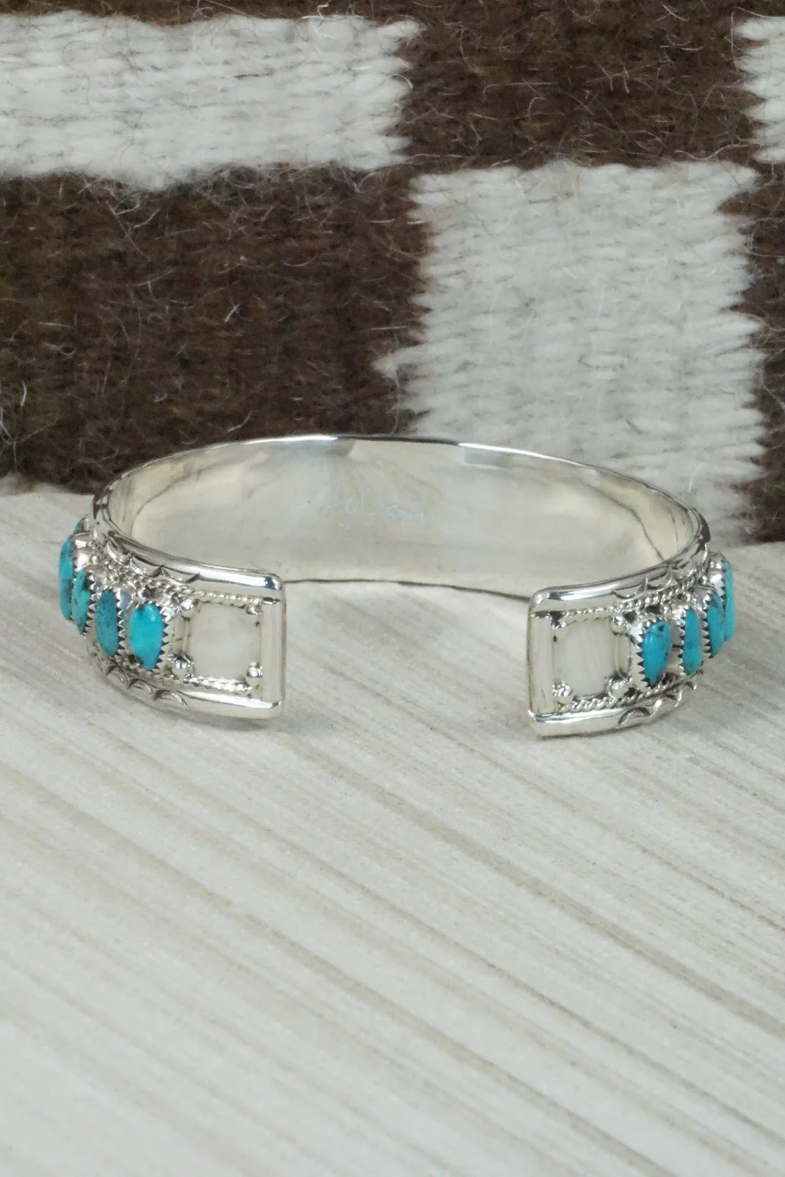 Turquoise & Sterling Silver Bracelet - Jaz Wilson - Image 5