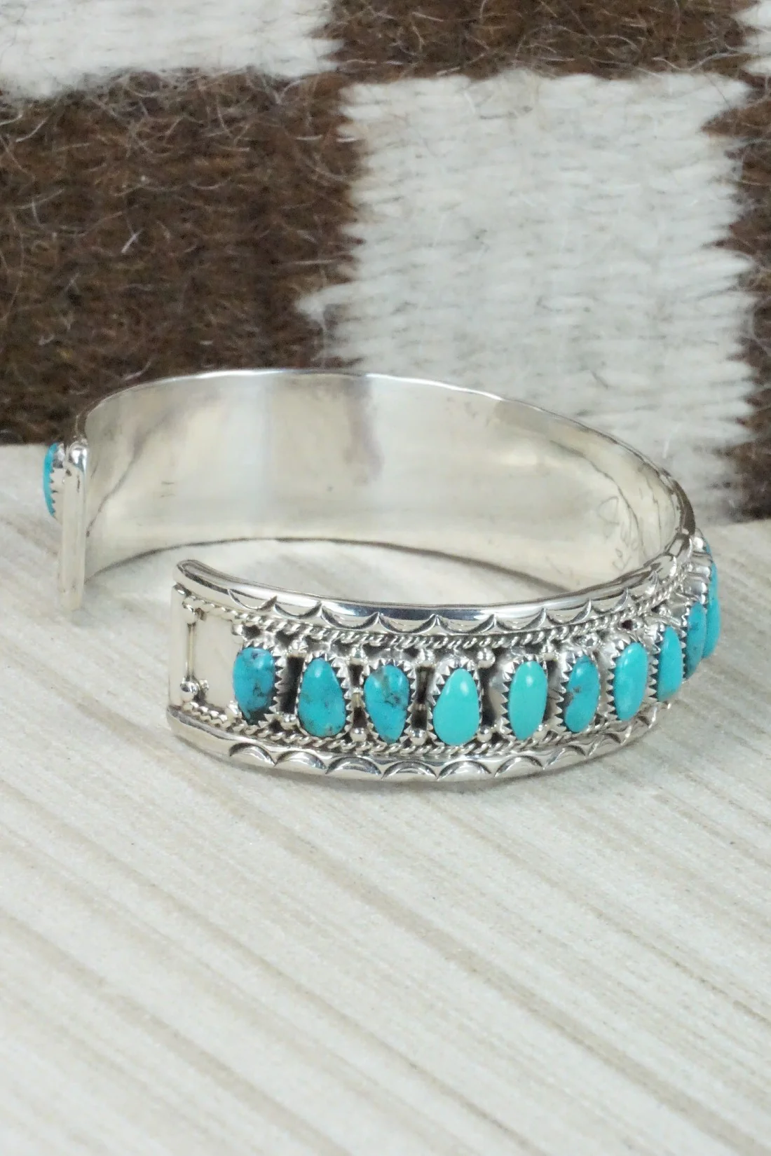 Turquoise & Sterling Silver Bracelet - Jaz Wilson - Image 6