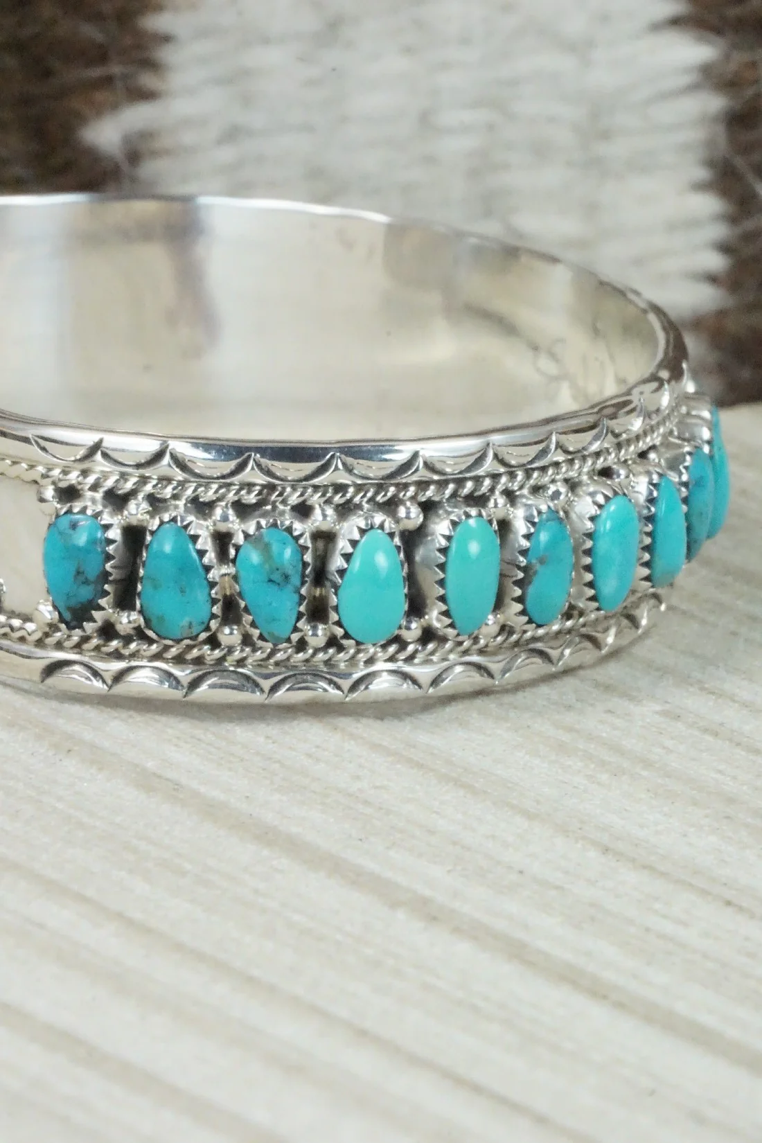 Turquoise & Sterling Silver Bracelet - Jaz Wilson - Image 7