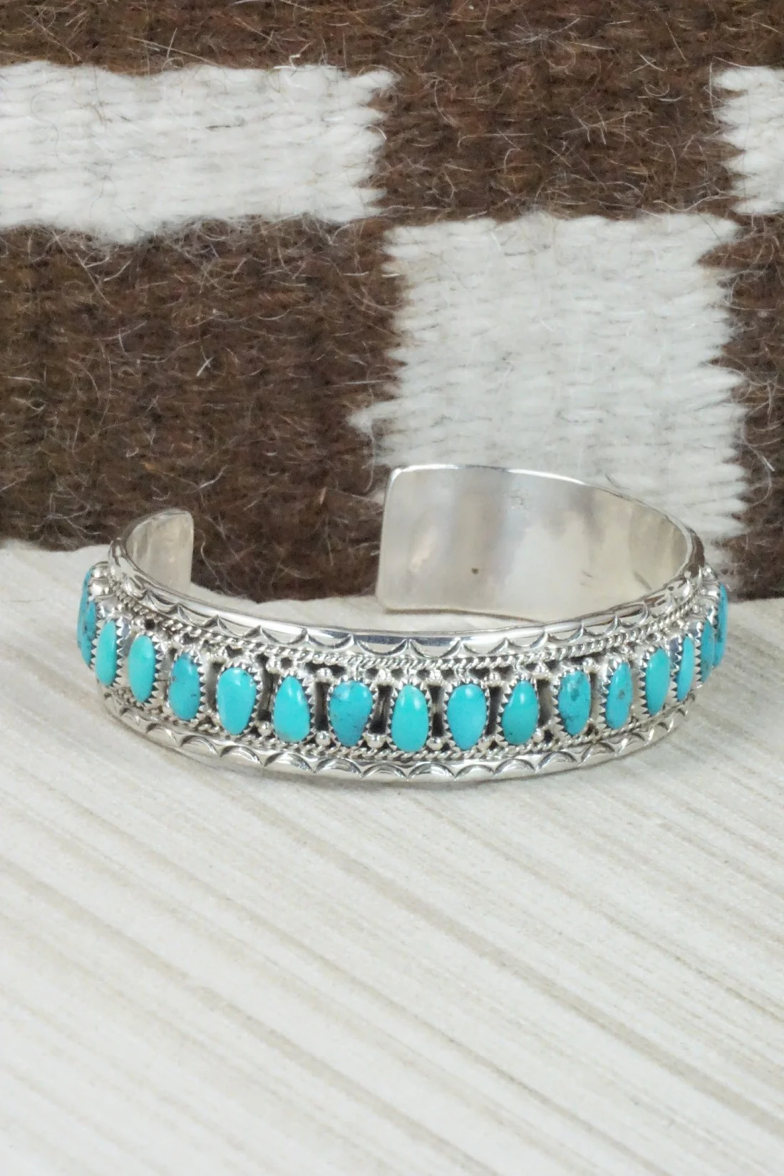 Turquoise & Sterling Silver Bracelet - Jaz Wilson - Image 8