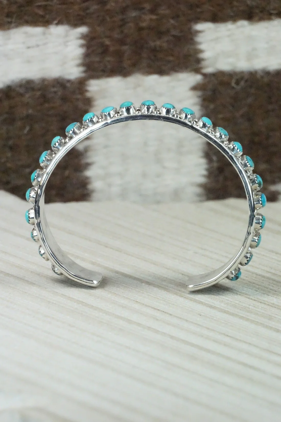 Turquoise & Sterling Silver Bracelet - Jaz Wilson - Image 9