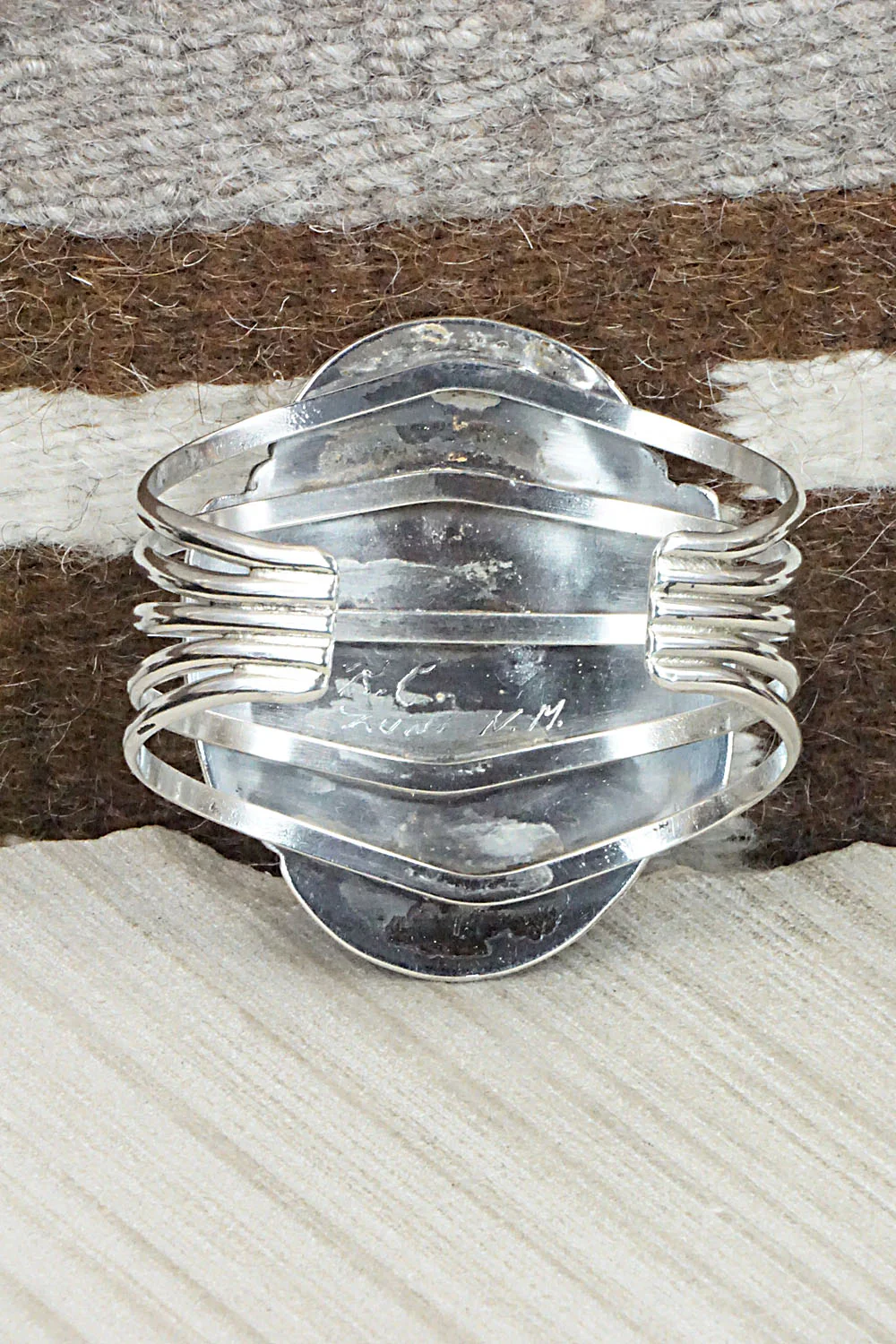 Turquoise & Sterling Silver Bracelet - Kenny Calavaza - Image 4