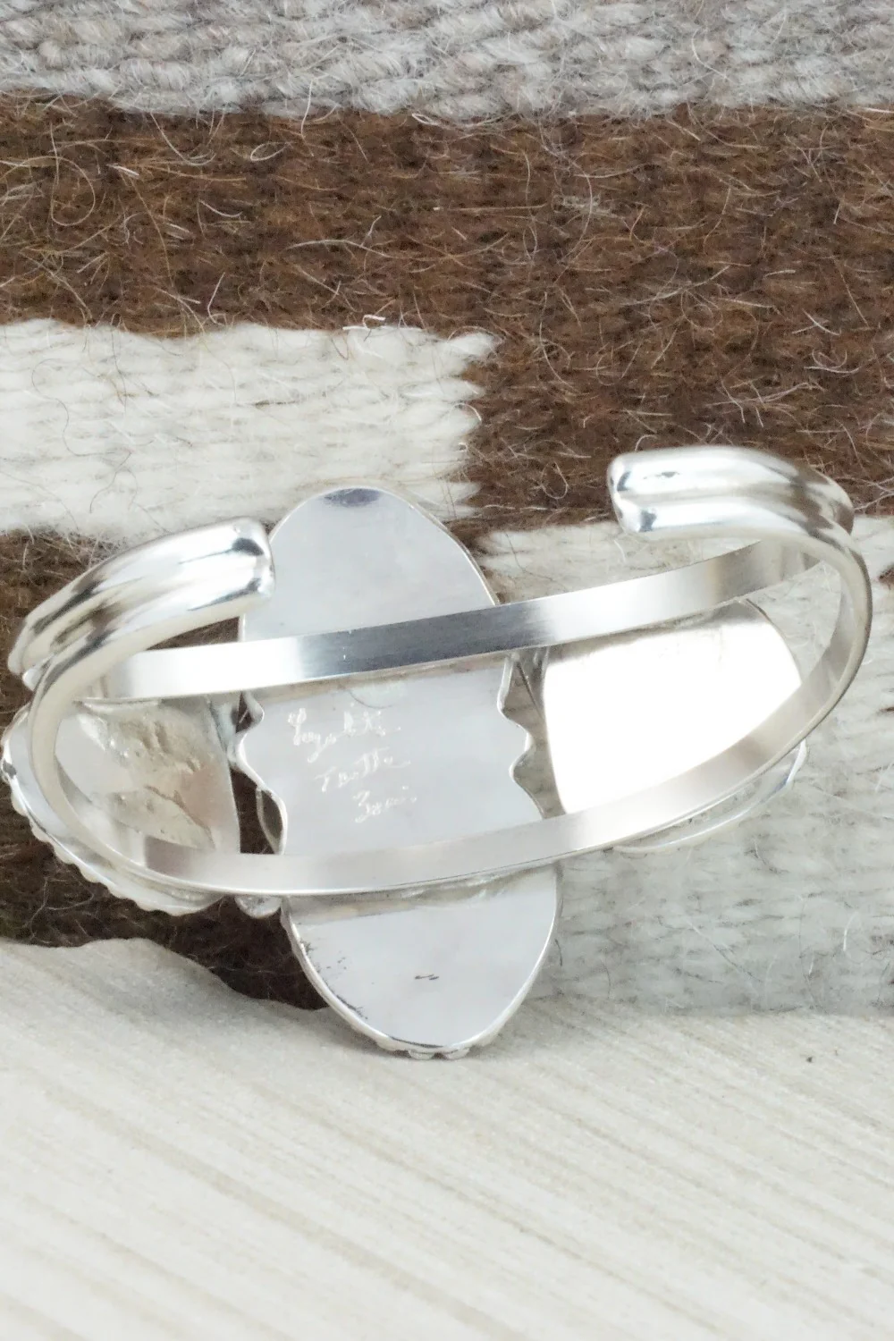 Turquoise & Sterling Silver Bracelet - Lyolita Tsattie - Image 10