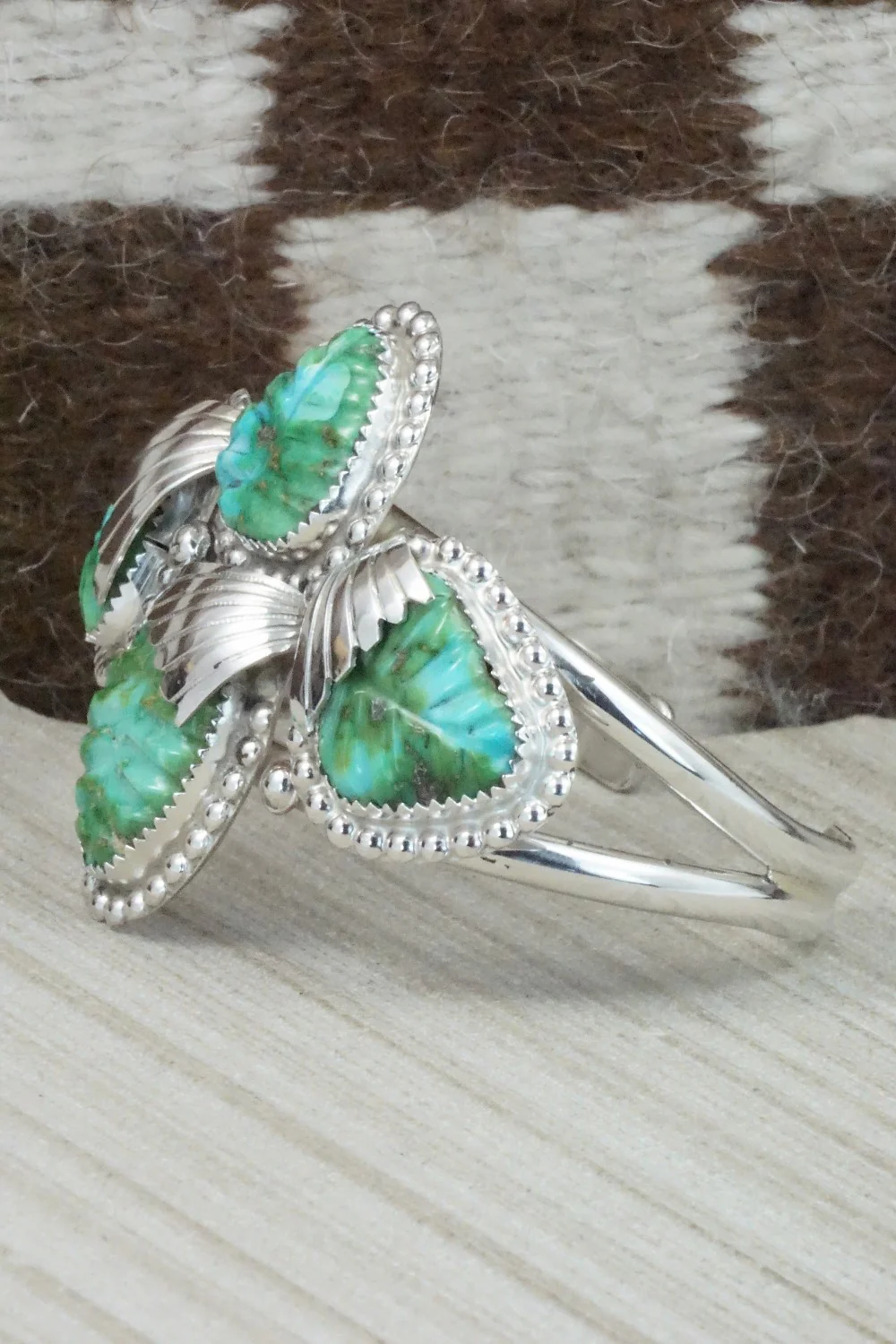 Turquoise & Sterling Silver Bracelet - Lyolita Tsattie - Image 3