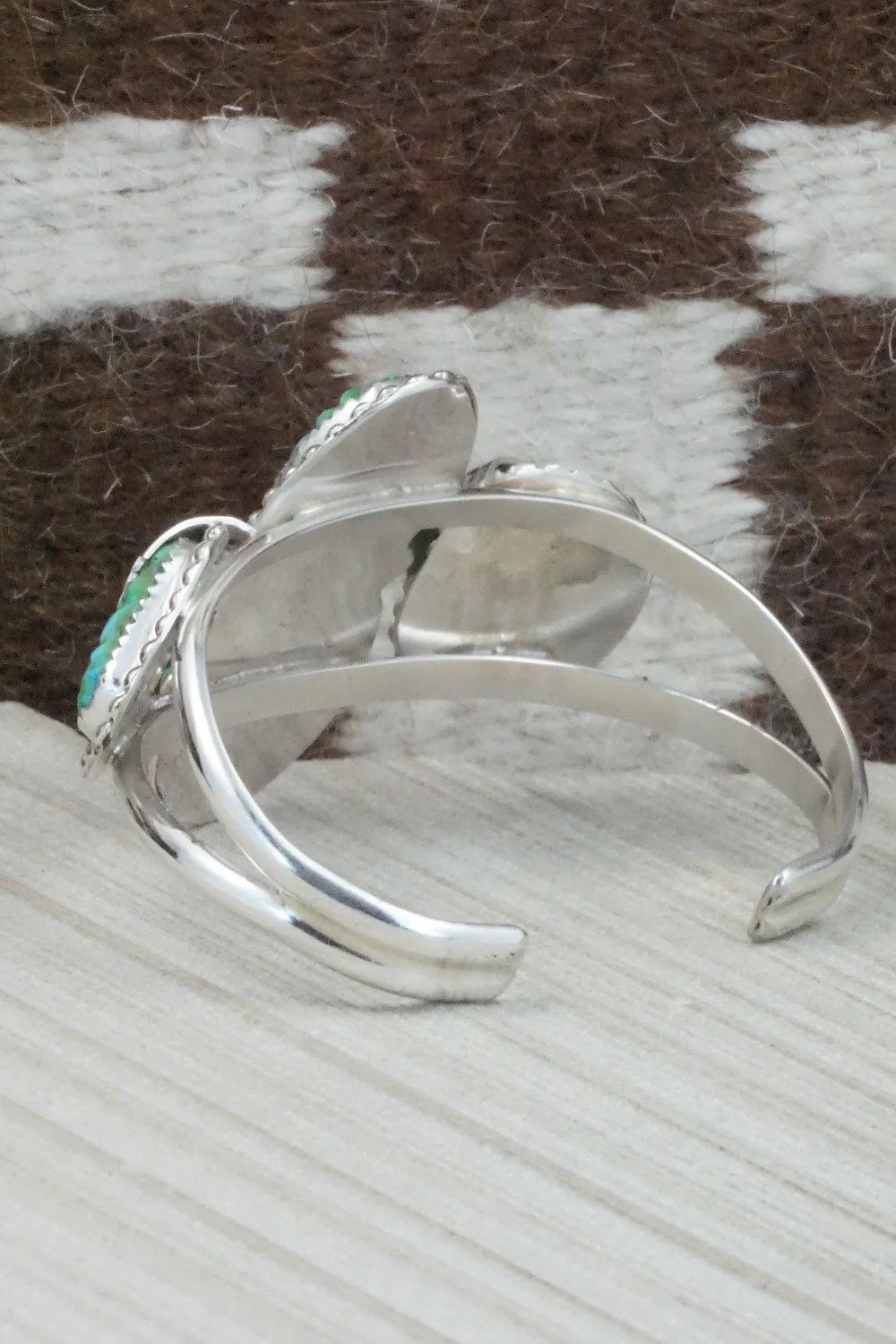 Turquoise & Sterling Silver Bracelet - Lyolita Tsattie - Image 5