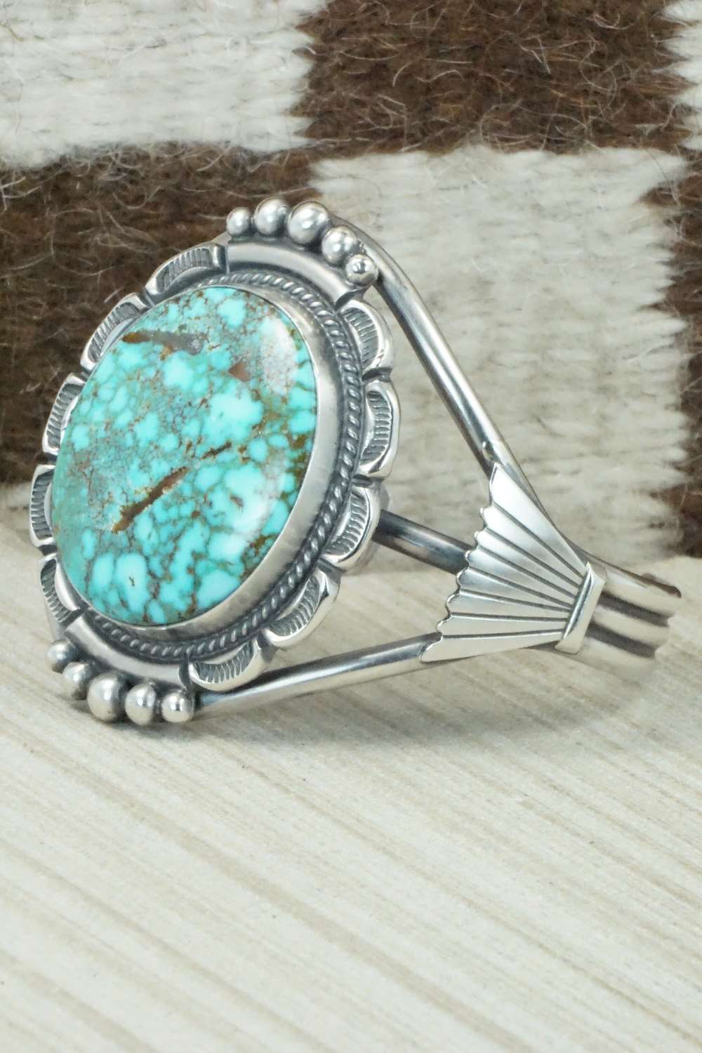 Turquoise & Sterling Silver Bracelet - Raymond Delgarito - Image 3