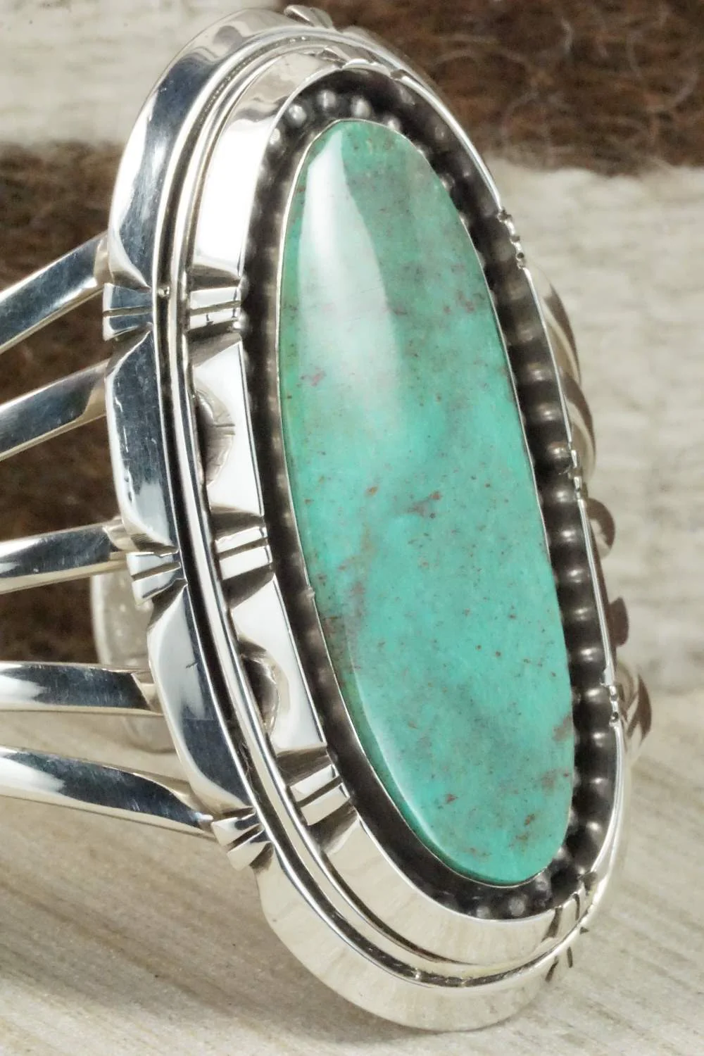 Turquoise & Sterling Silver Bracelet - Rita Lee - Image 9