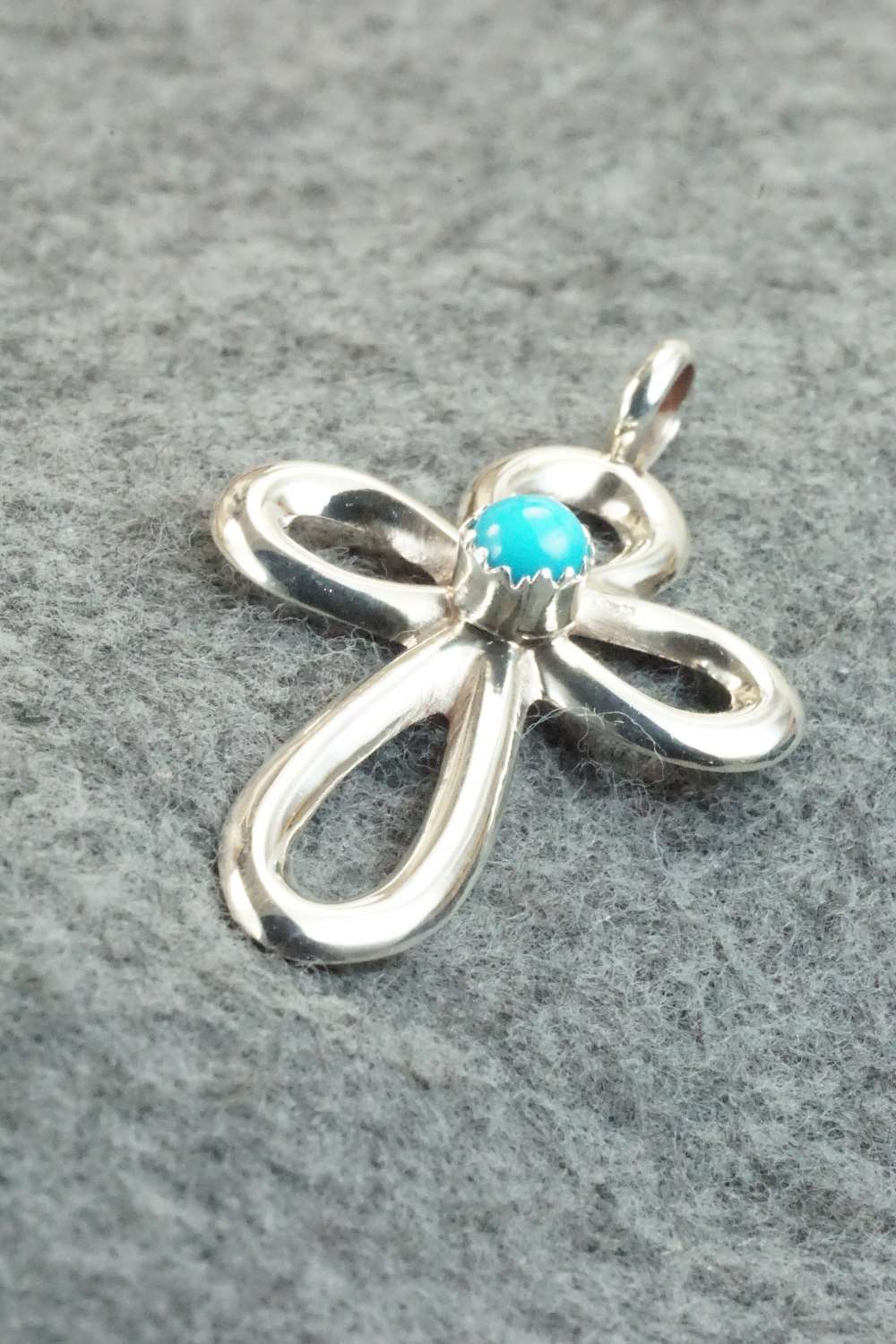 Turquoise & Sterling Silver Cross Pendant - Vanessa Kee - Image 3