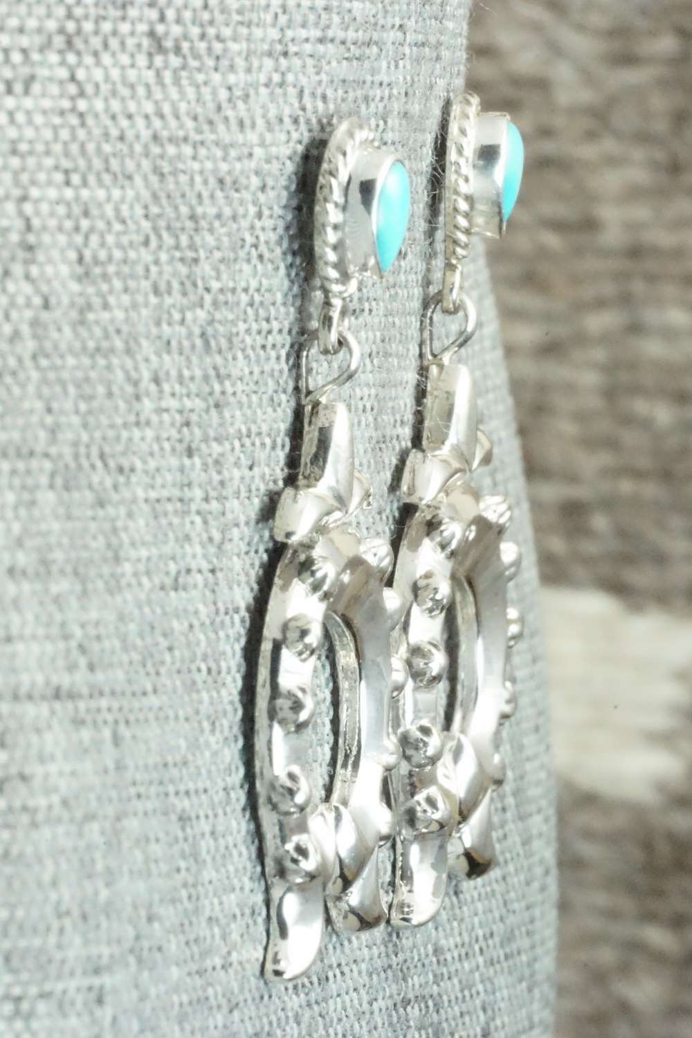 Turquoise & Sterling Silver Earrings - Annie Spencer - Image 4