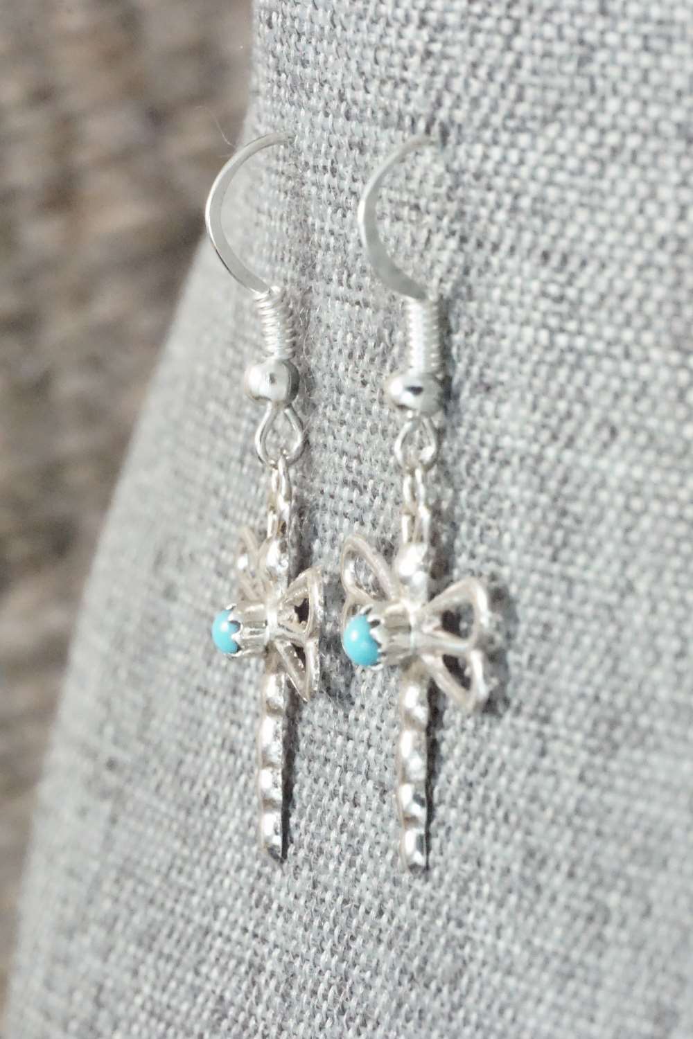 Turquoise & Sterling Silver Earrings - Bruce Chee - Image 3