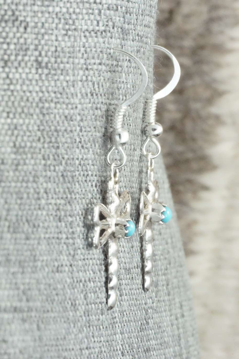 Turquoise & Sterling Silver Earrings - Bruce Chee - Image 5