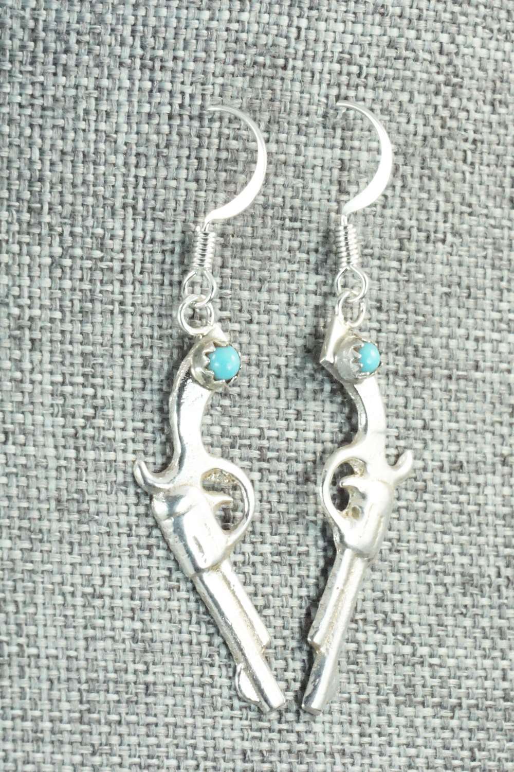 Turquoise & Sterling Silver Earrings - Bruce Chee - Image 4