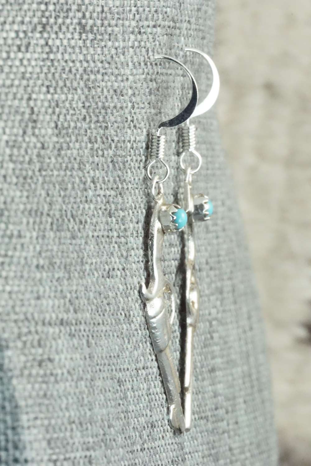 Turquoise & Sterling Silver Earrings - Bruce Chee - Image 5