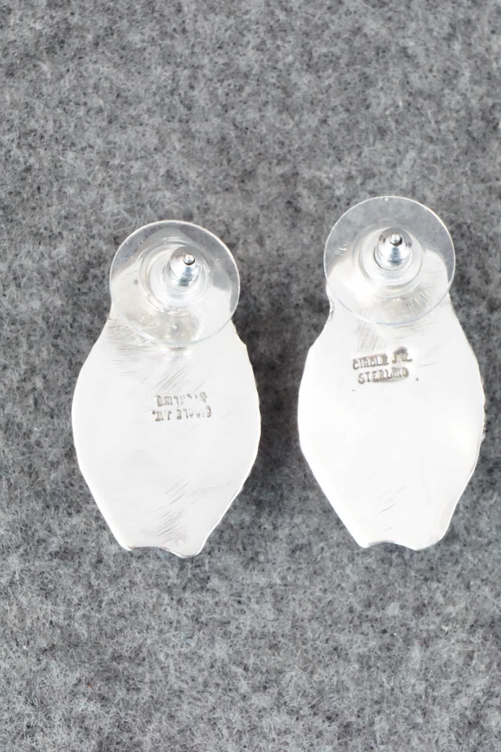 Turquoise & Sterling Silver Earrings - Circle J. W. - Image 5