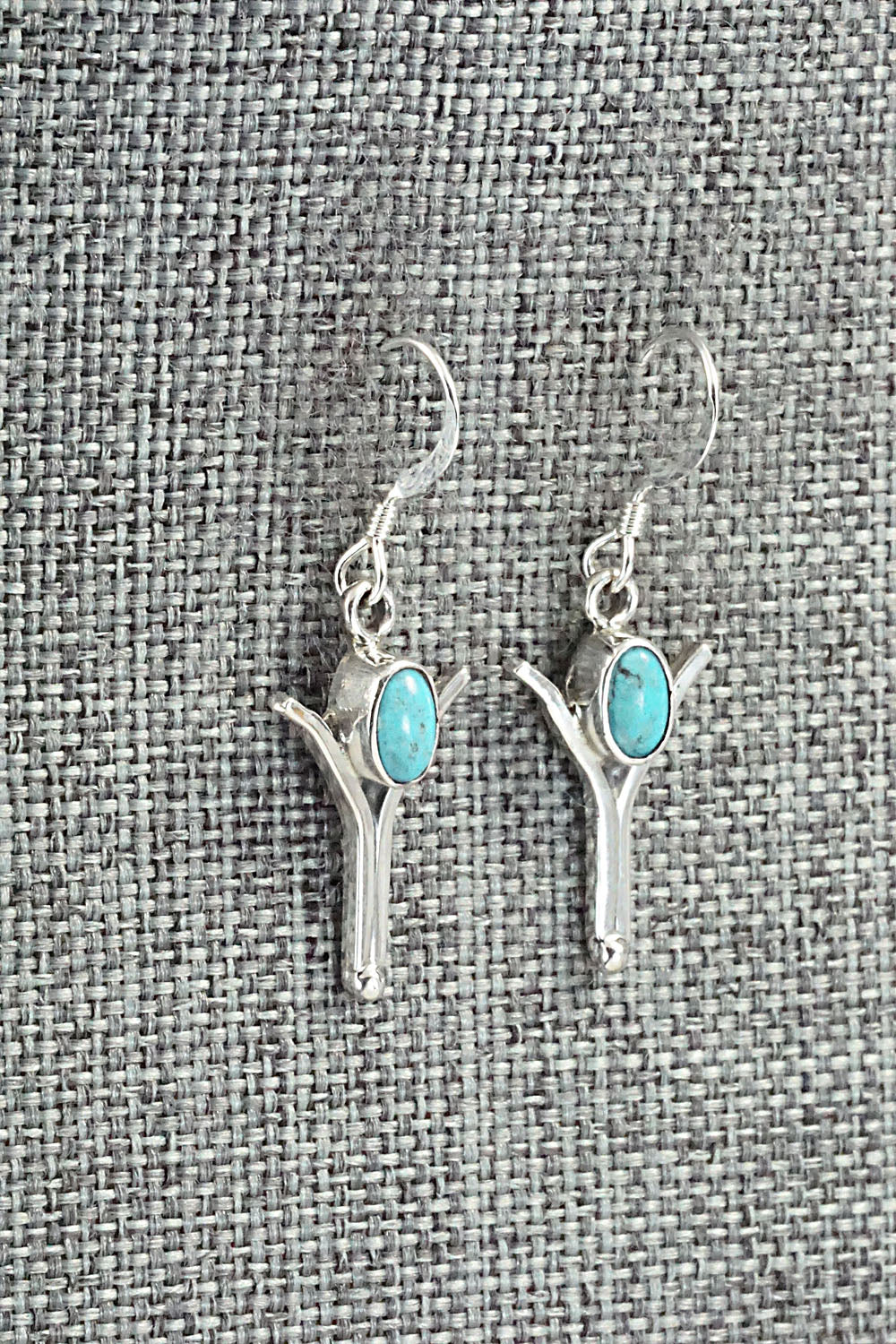 Turquoise & Sterling Silver Earrings - Gary Shorty - Image 4