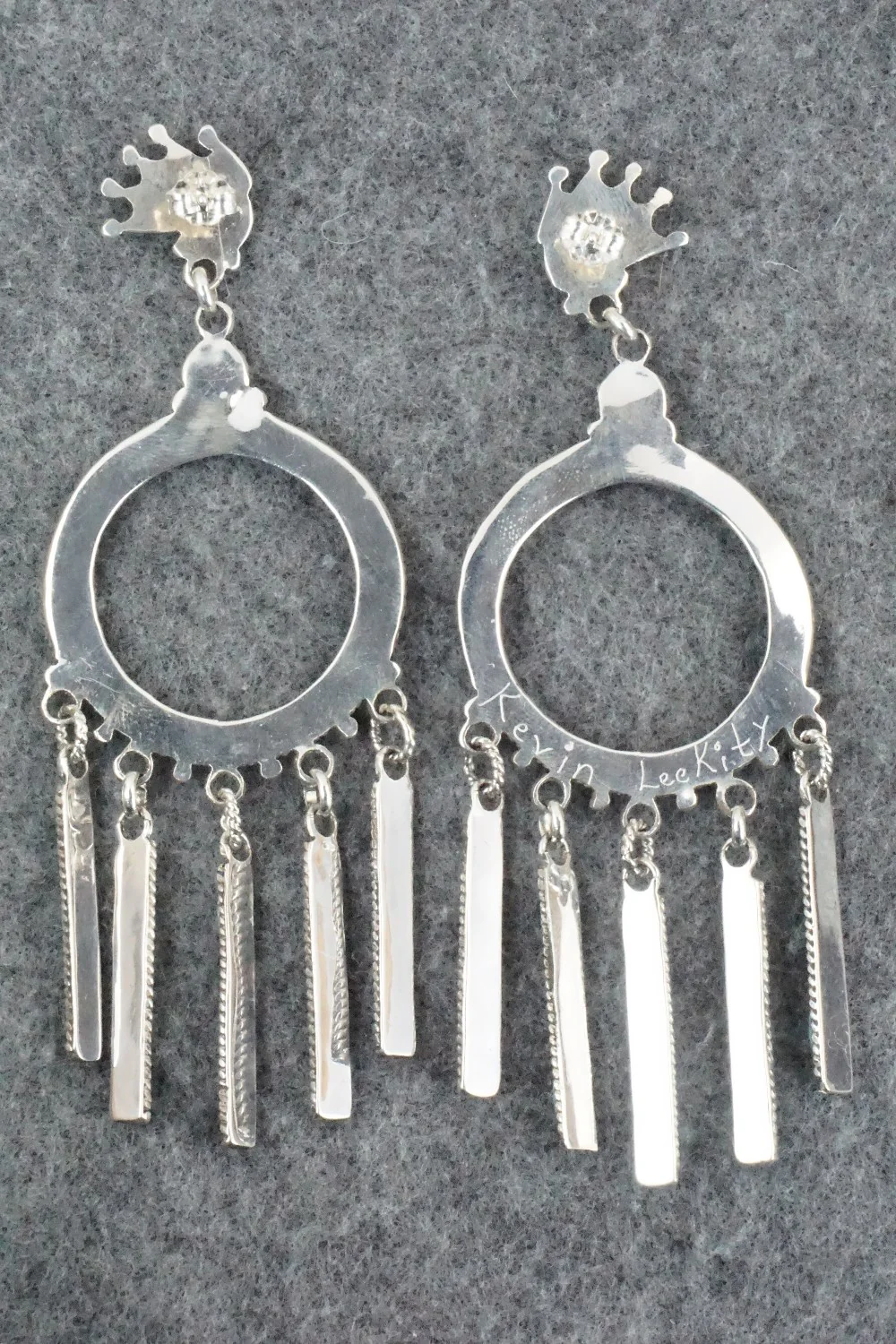 Turquoise & Sterling Silver Earrings - Kevin Leekity - Image 9