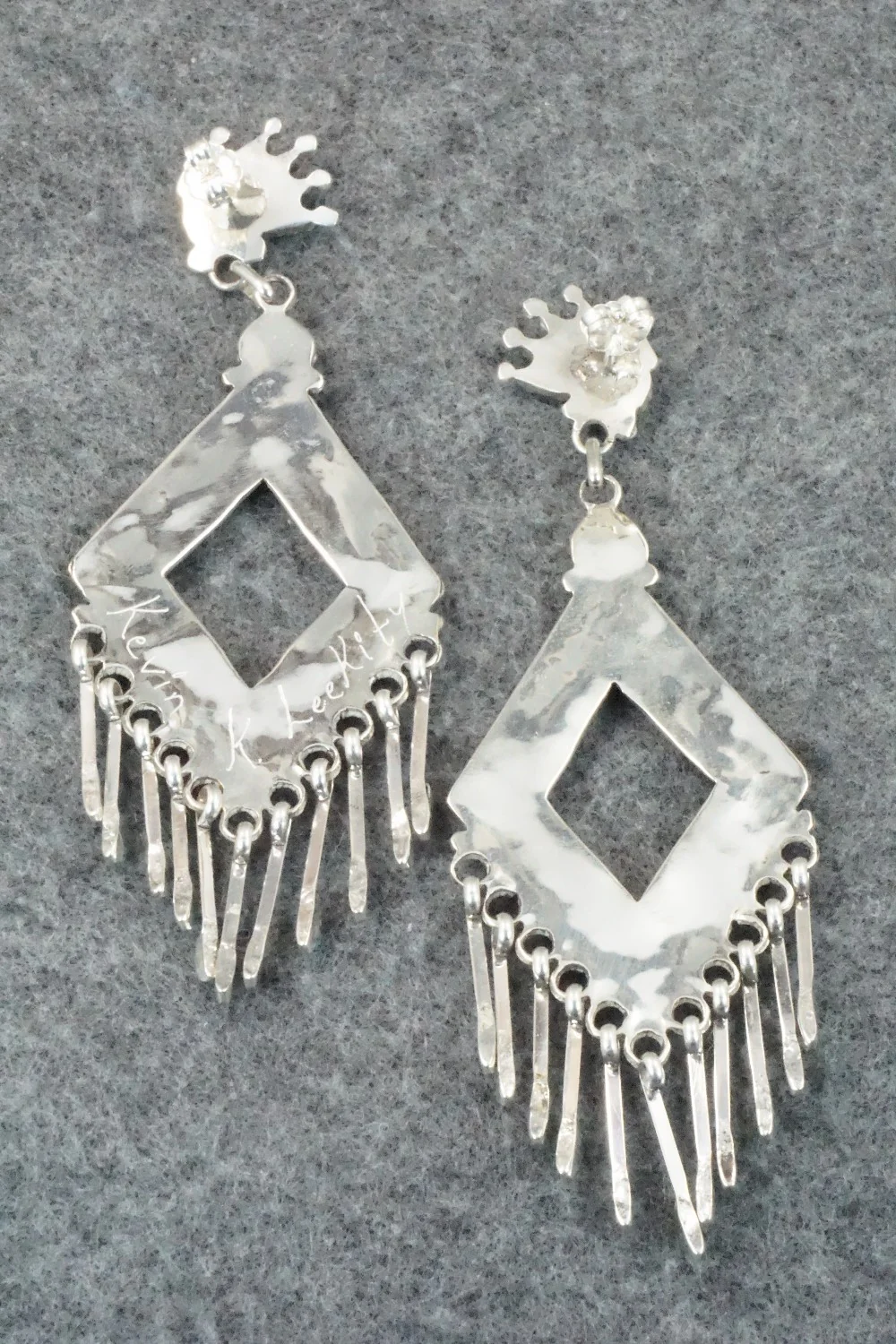 Turquoise & Sterling Silver Earrings - Kevin Leekity - Image 8