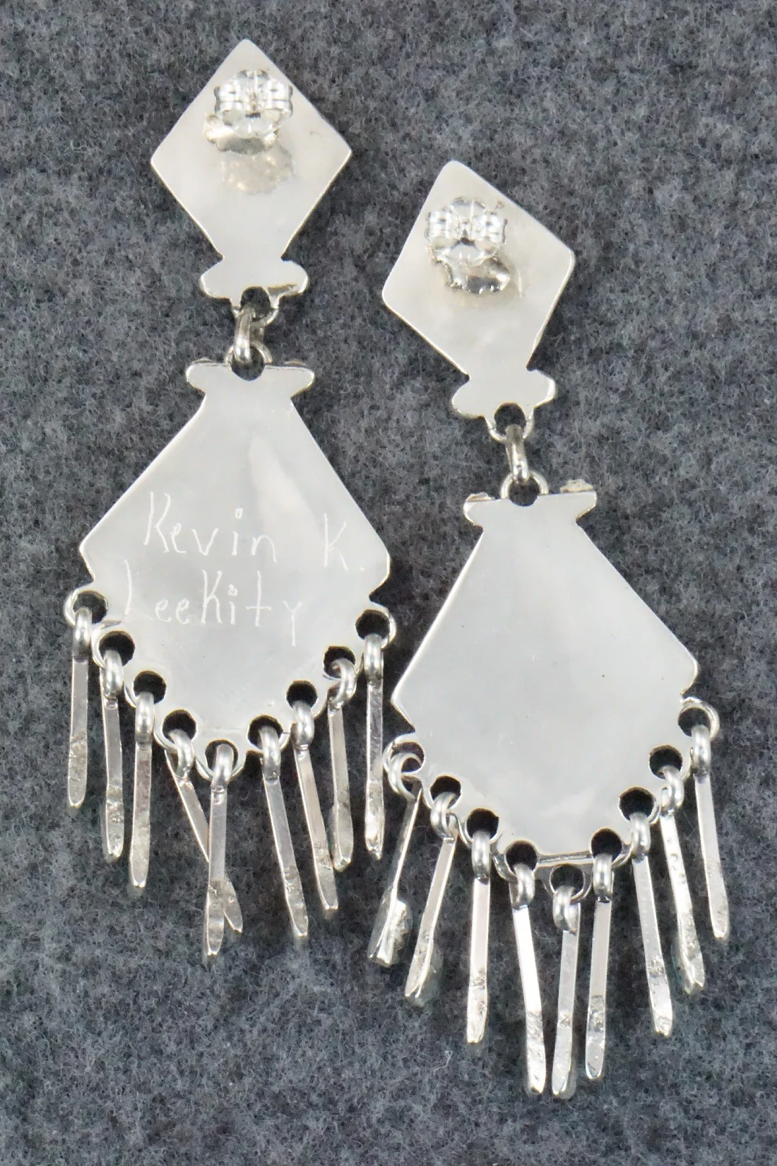 Turquoise & Sterling Silver Earrings - Kevin Leekity - Image 6