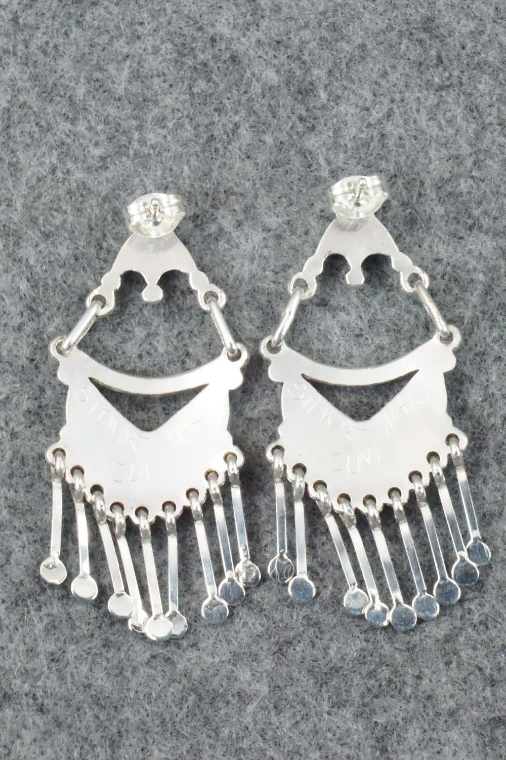 Turquoise & Sterling Silver Earrings - Stewart Nakatewa - Image 6