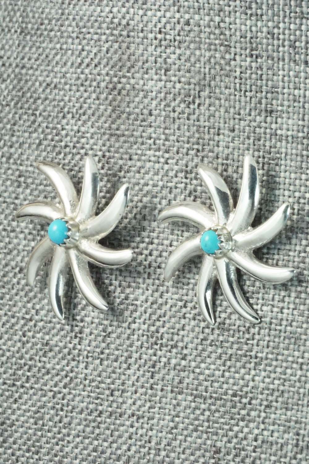Turquoise & Sterling Silver Earrings - Sylvia Chee - Image 4