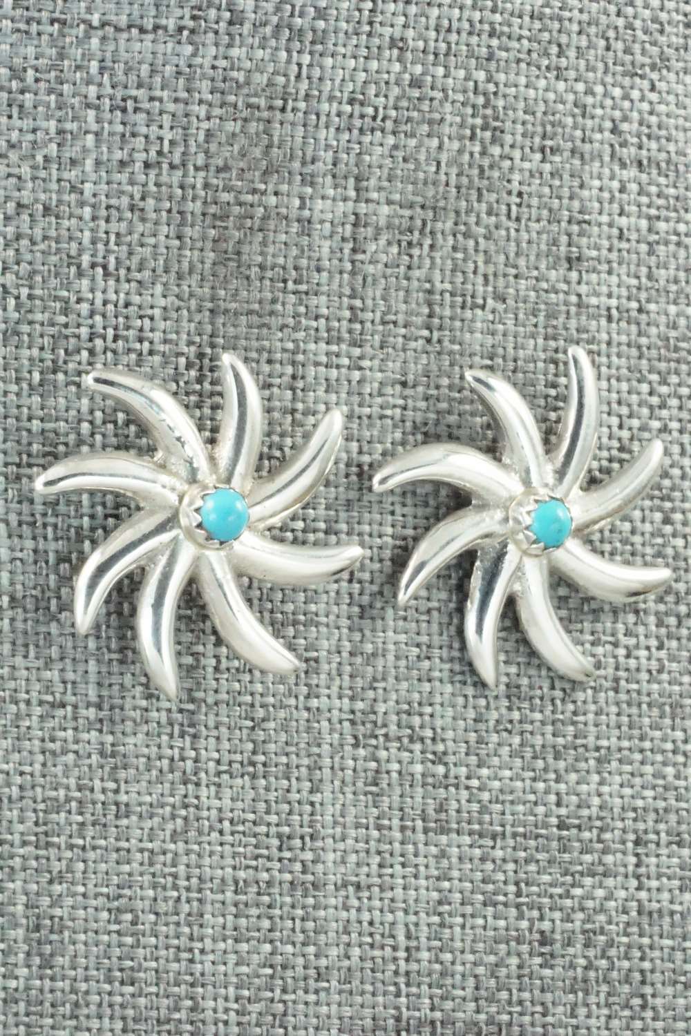 Turquoise & Sterling Silver Earrings - Sylvia Chee - Image 6