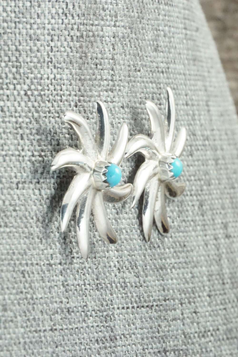 Turquoise & Sterling Silver Earrings - Sylvia Chee - Image 7