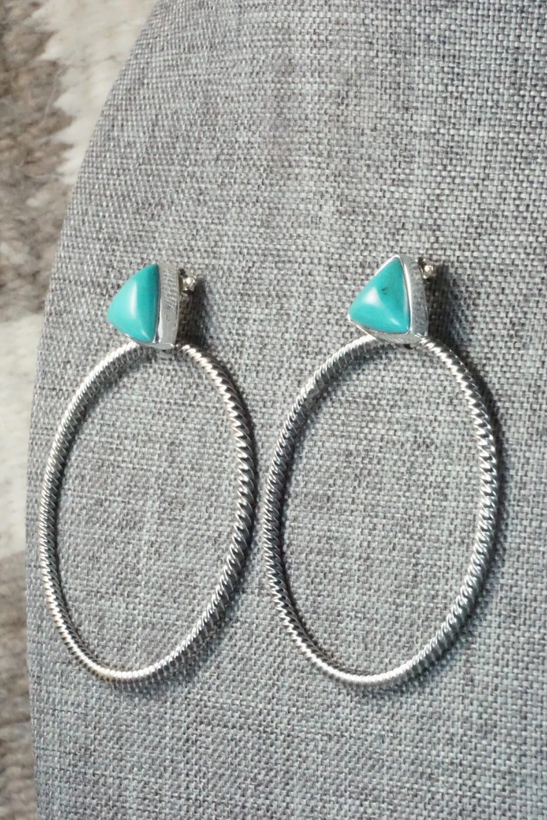 Turquoise & Sterling Silver Earrings - Verley Betone - Image 4