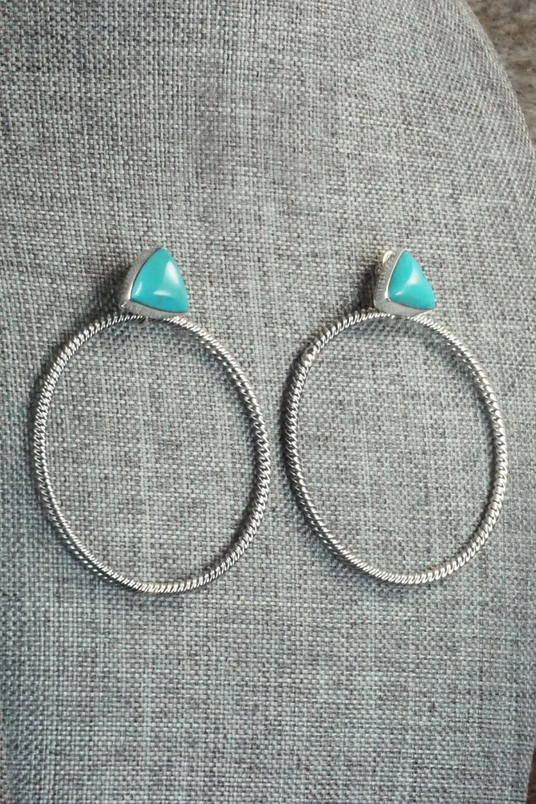 Turquoise & Sterling Silver Earrings - Verley Betone - Image 5