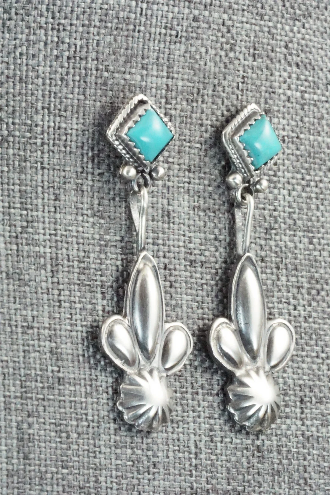 Turquoise & Sterling Silver Earrings - Verley Betone - Image 4