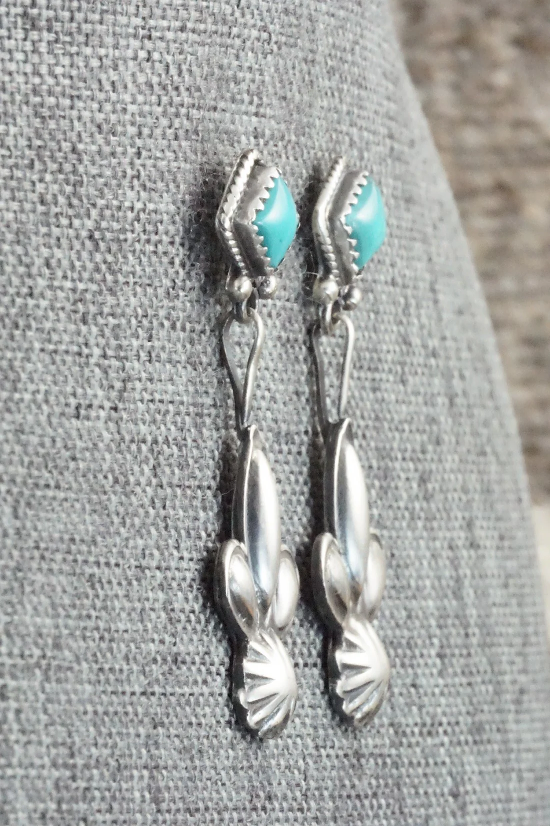 Turquoise & Sterling Silver Earrings - Verley Betone - Image 5