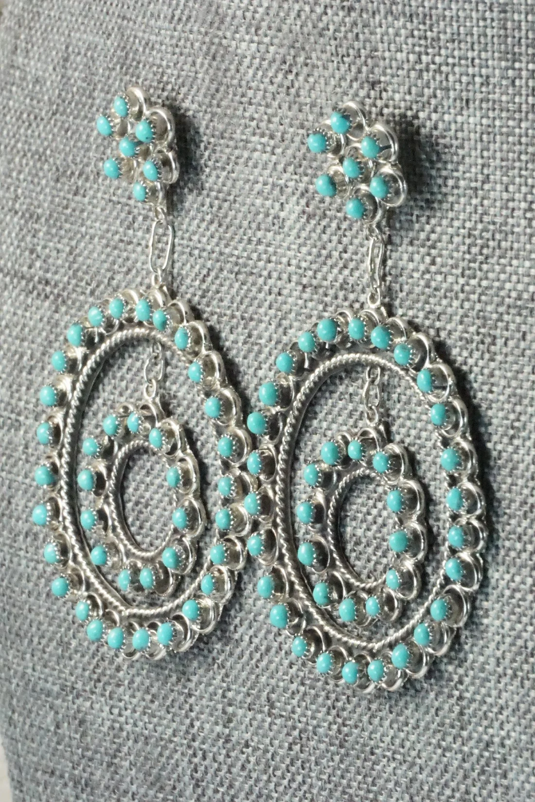 Turquoise & Sterling Silver Earrings - Waylon Johnson - Image 3