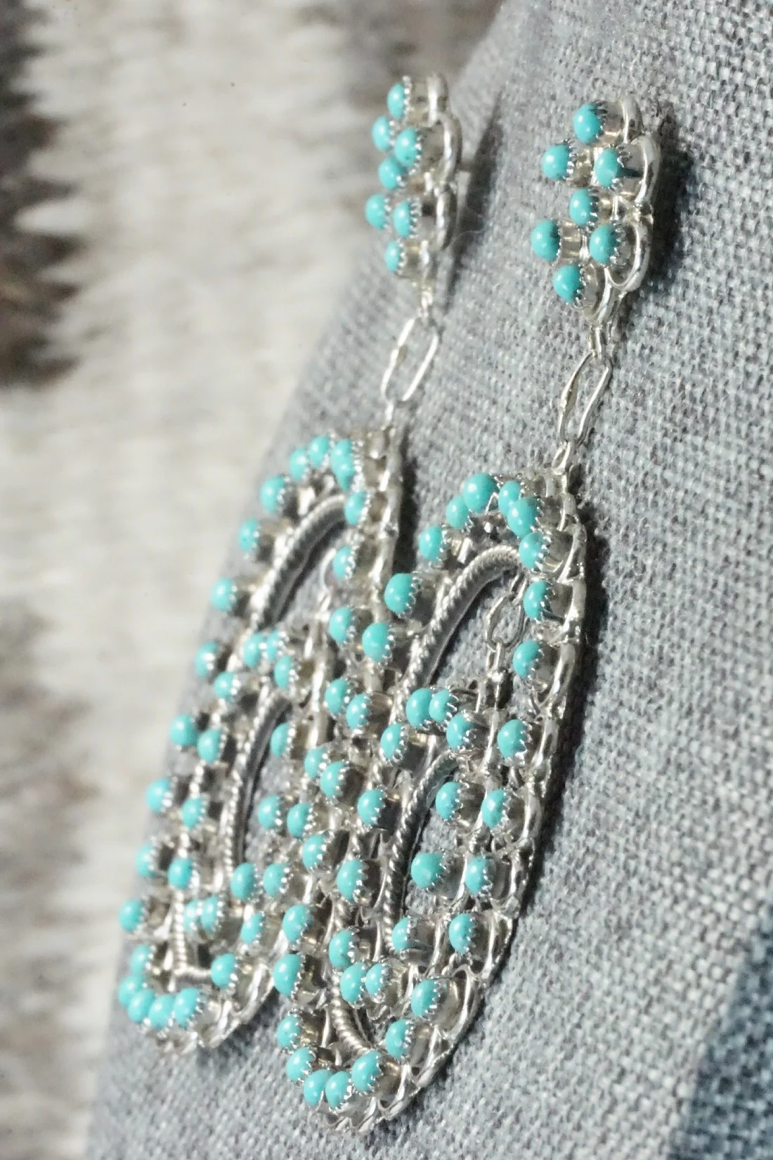 Turquoise & Sterling Silver Earrings - Waylon Johnson - Image 4