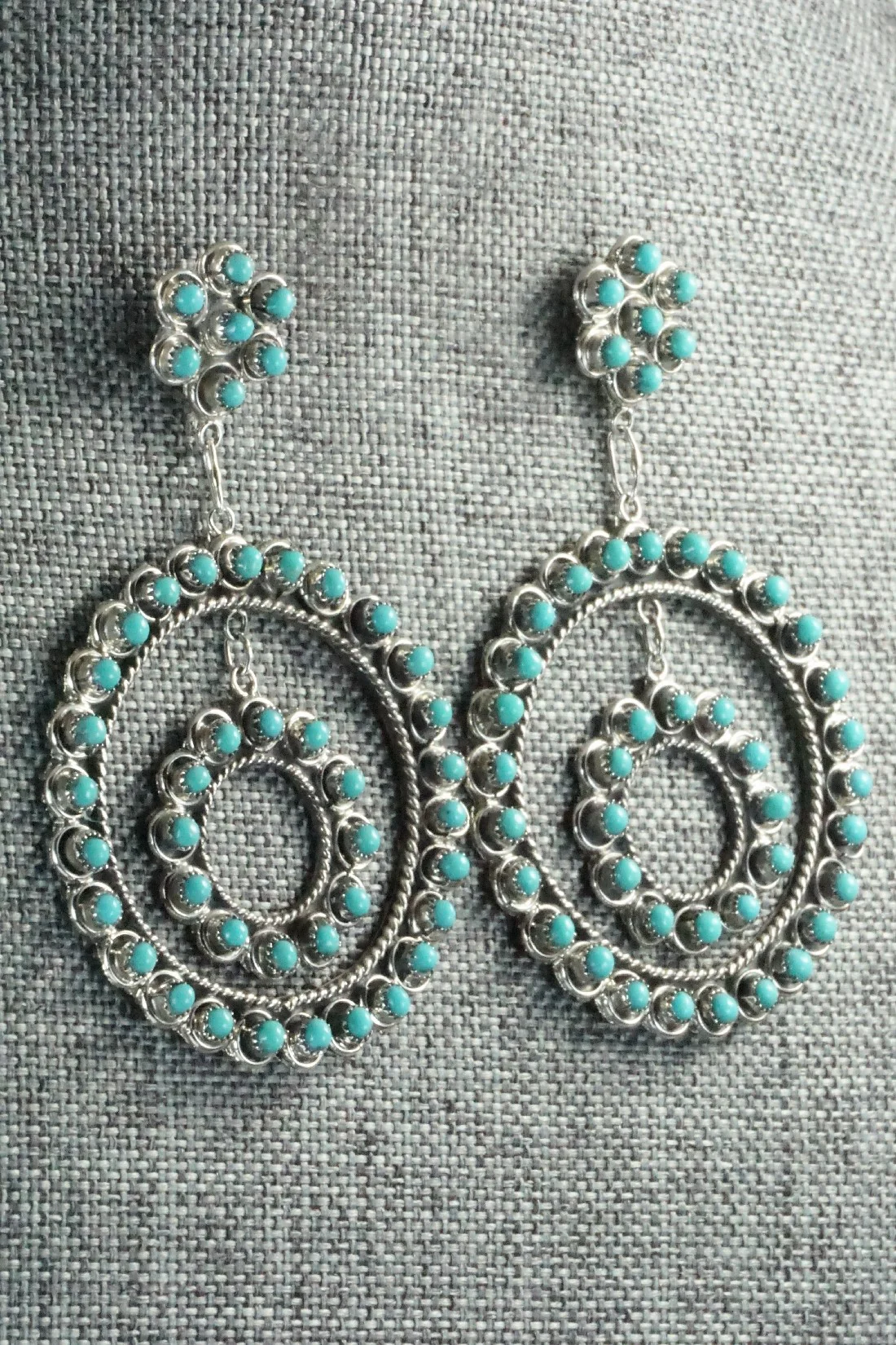 Turquoise & Sterling Silver Earrings - Waylon Johnson - Image 5