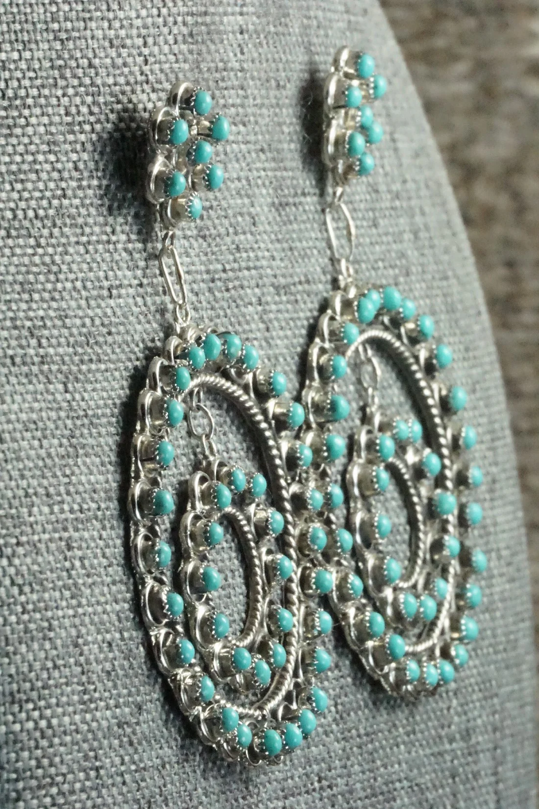 Turquoise & Sterling Silver Earrings - Waylon Johnson - Image 6
