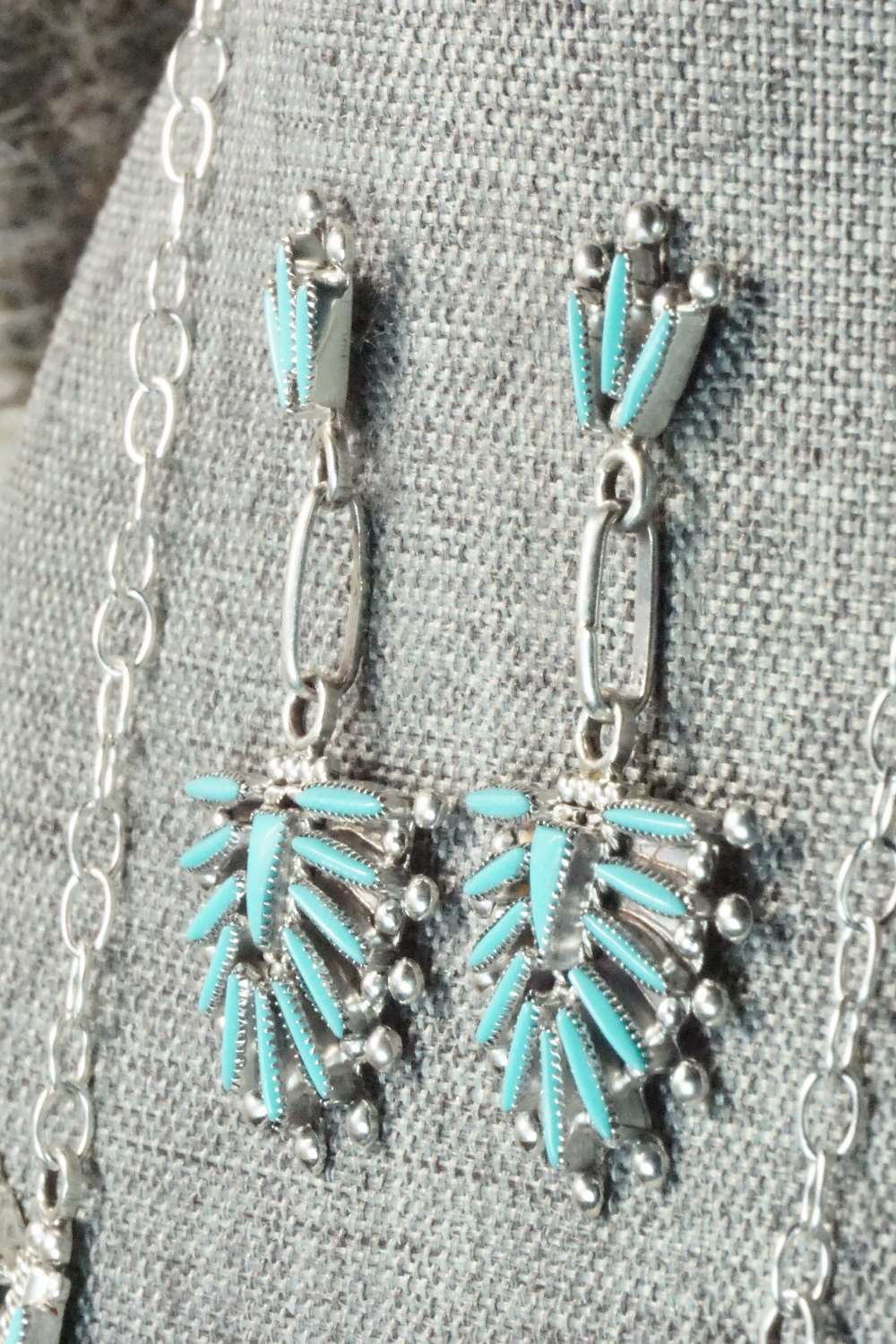 Turquoise & Sterling Silver Jewelry Set - Cordelia Waatsa - Image 6