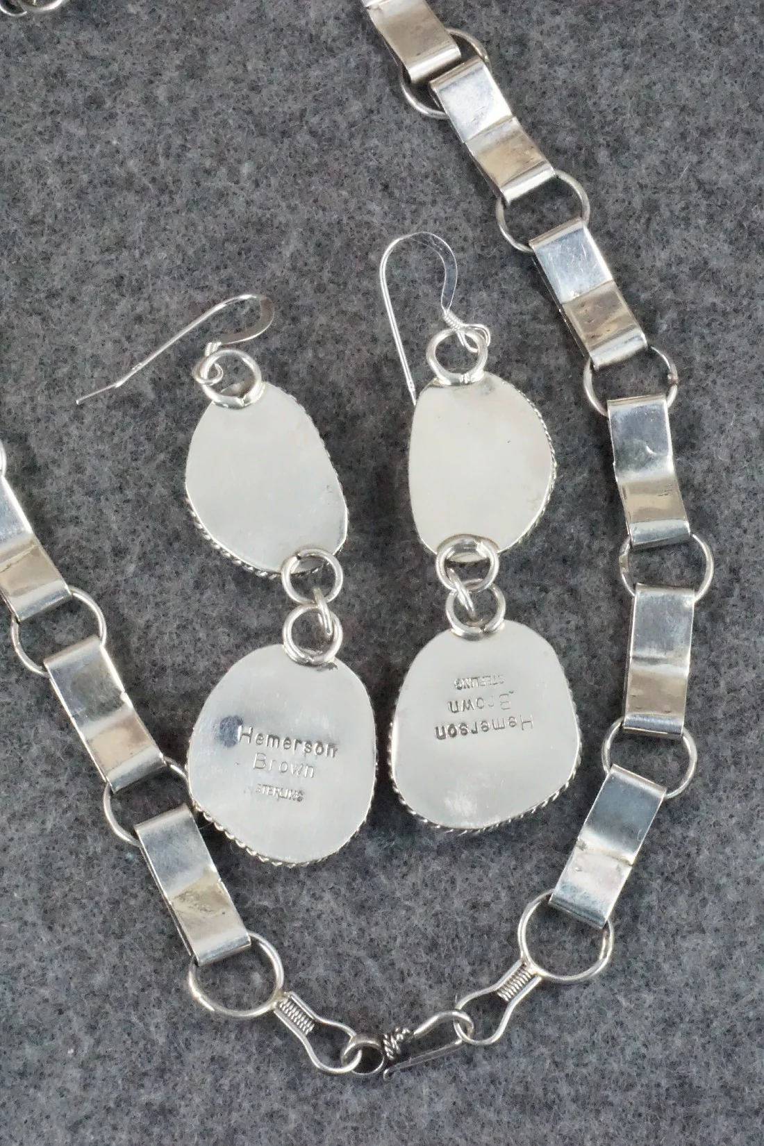 Turquoise & Sterling Silver Necklace and Earrings - Hemerson Brown - Image 13